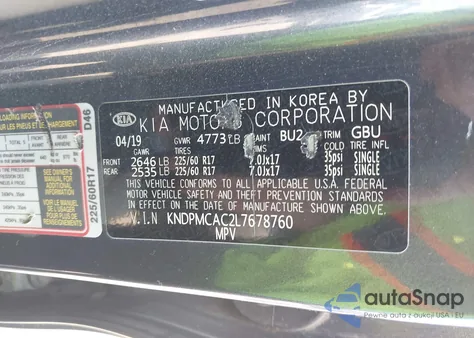 2020 Kia Sportage Lx z USA, uszkodzony, nr VIN KNDPMCAC2L7678760